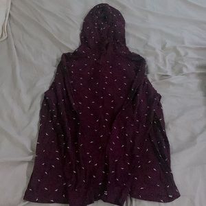 Red long sleeve hooded shirt